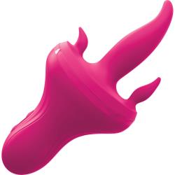 3Some Holey Trinity Silicone Triple Tongue Vibrator, 7.75 Inch, Red
