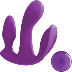 3Some Total Ecstasy Remote Controlled Silicone Vibrator, 4.1 Inch, Purple