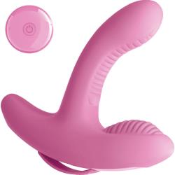 3Some Rock N Grind Remote Controlled Silicone Vibrator, 6.75 Inch, Pink