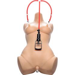 3-Way Suck Her Nipple and Clit Pump System, Black/Red