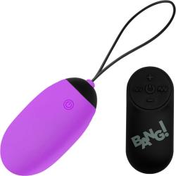 Bang Extra Large Silicone Vibrating Egg with Remote, 3.1 Inch, Purple