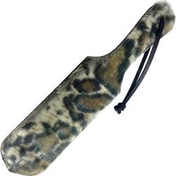 Rouge Double Sided Furry Paddle, 13.5 Inch, Leopard Print