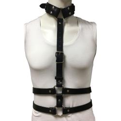 Rouge Garments Female Chest Harness with Choker, Black