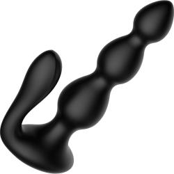 Bliss Tail Spin Beaded Vibrating Anal Probe, 7 Inch, Black