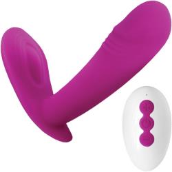 Bliss Power Punch Thrusting Vibrator with Remote Control, 5 Inch, Purple