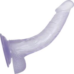 Adam and Eve Cool Curve Jelly Dong, 8.5 Inch, Purple