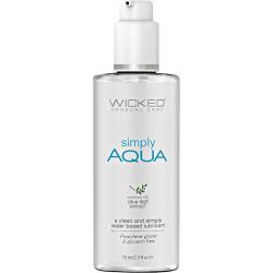 Wicked Simply Aqua Water Based Lubricant with Olive Leaf Extract, 2.3 fl.oz (70 mL)