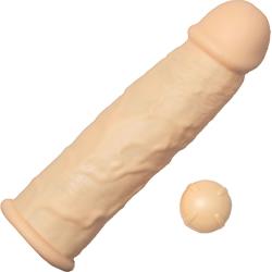 Great Extender 1st Silicone Vibrating Sleeve, 6.5 Inch, Flesh