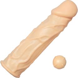 Great Extender 1st Silicone Vibrating Sleeve, 7.5 Inch, Flesh