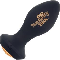 Naughty Bits Shake Your Ass Petite Vibrating Butt Plug, 4.25 Inch, Black