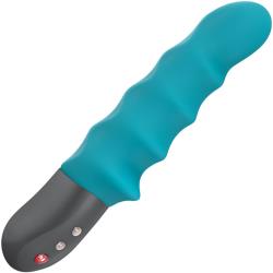 Fun Factory Stronic Surf Ribbed Silicone Pulsator, 8.75 Inch, Petrol Blue