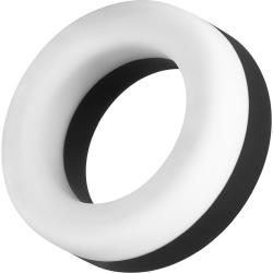 Forto F-19 2 Tone Cock Ring, 1.18 Inch, White/Black