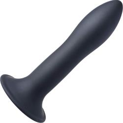 Squeezeable Slender Silicone Dildo, 5.3 Inch, Black