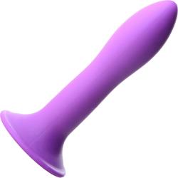 Squeezeable Slender Silicone Dildo, 5.3 Inch, Purple