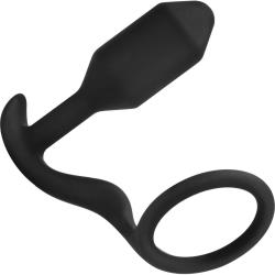 b-Vibe Snug & Tug Weighted Butt Plug, 4.5 Inch, Black