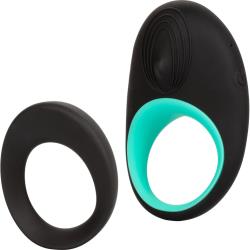 Link Up Pinnacle Vibrating Silicone Cock Ring, 3.5 Inch, Black/Blue
