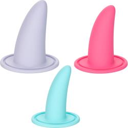 She-Ology Advanced 3-Piece Silicone Wearable Vaginal Dilator Set, Multi-colored