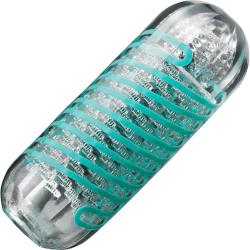 Spinner Pixel Reusable Stroker by Tenga, 5.5 Inches, Blue/Clear