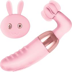 Intense Remote Clit Licker Rechargeable Silicone Vibrator, 5 Inch, Pink
