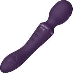 Vive Enora Double-Ended Silicone Wand & Vibrator, 8.7 Inch, Purple
