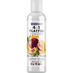 Swiss Navy 4 in 1 Playful Flavors Lubricant, 1 fl.oz (29.5 mL), Wild Passion Fruit