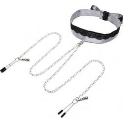 Fifty Shades of Grey Play Nice Satin & Lace Collar & Nipple Clamps