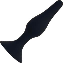 Rooster Alpha Slim Silicone Butt Plug, 4 Inch, Black