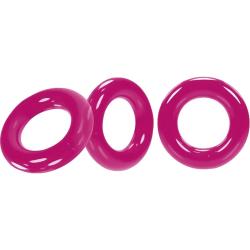 Oxballs Willy Rings 3-Pack Cockrings, 1.5 Inch, Hot Pink