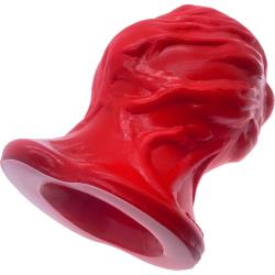 OxBalls Pighole Squeal FF Veiny Hollow Plug, 6.25 Inch, Red