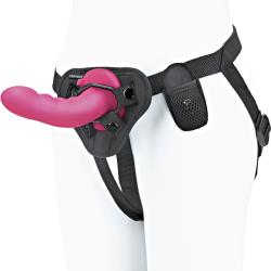 Pegasus Curved Ripple Peg with Harness & Remote, 6 Inch, Pink