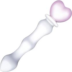 Glas Sweetheart Glass Dildo, 7 Inch, Clear/Pink