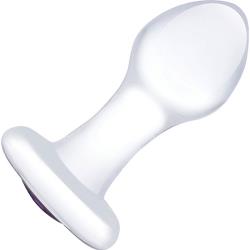 Glas Bling Bling Glass Butt Plug, 3.5 Inch, Clear