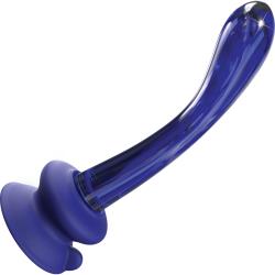 Icicles No 89 Glass G-Spot Wand with Silicone Suction Cup, 7 Inch, Blue