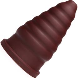 Tantus Cone Ripple Firm Butt Plug, 7.9 Inch, Oxblood