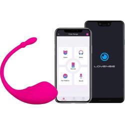 Lovense Lush App Controlled Bluetooth Egg Vibrator, 4.5 Inch, Pink