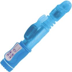 Firefly Thumper Thrusting Rabbit Vibrator, 9.4 Inch, Blue