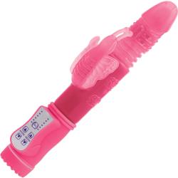Firefly Lola Thrusting Butterfly Vibrator, 9.4 Inch, Pink