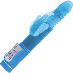 Firefly Lola Thrusting Butterfly Vibrator, 9.4 Inch, Blue