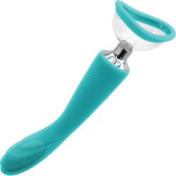 Inya Pump and Vibe with Interchangeable Suction Cups, 17 Inch, Teal