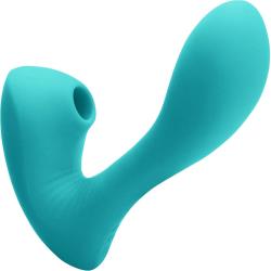 Inya Sonnet Dual Stimulator Suction Vibrator, 5.5 Inch, Teal