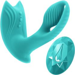 Inya Bump-N-Grind Remote Controlled Warming Vibrator, 4.5 Inch, Teal