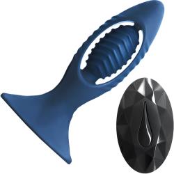 Renegade V2 Silicone Anal Plug with Remote Control, 4.5 Inch, Blue