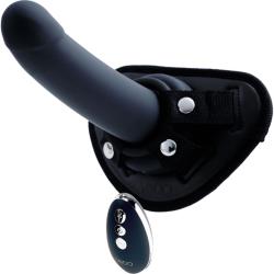 VeDO Strapped Rechargeable Strap-On with Remote Control, 8 Inch, Just Black