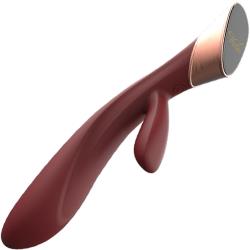 Metis Touch Panel Rabbit Vibrator, 8.75 Inch, Wine Red