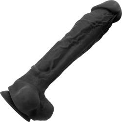 Colours Pleasures Dildo with Suction Cup Base, 10 Inch, Black