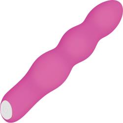 Evolved Afterglow Silicone Vibrator, 6.5 Inch, Pink