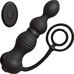 Anal-Ese Remote Control Pleasure Plug and Cockring, Black