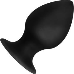Anal Adventures Platinum Silicone Large Anal Stout Plug, 3.75 Inch, Black