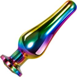 Evolved Rainbow Metal Anal Plug, 4.37 Inch, Multicolored