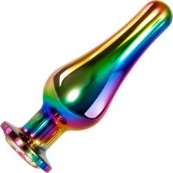 Evolved Rainbow Metal Anal Plug, 5.09 Inch, Multicolored